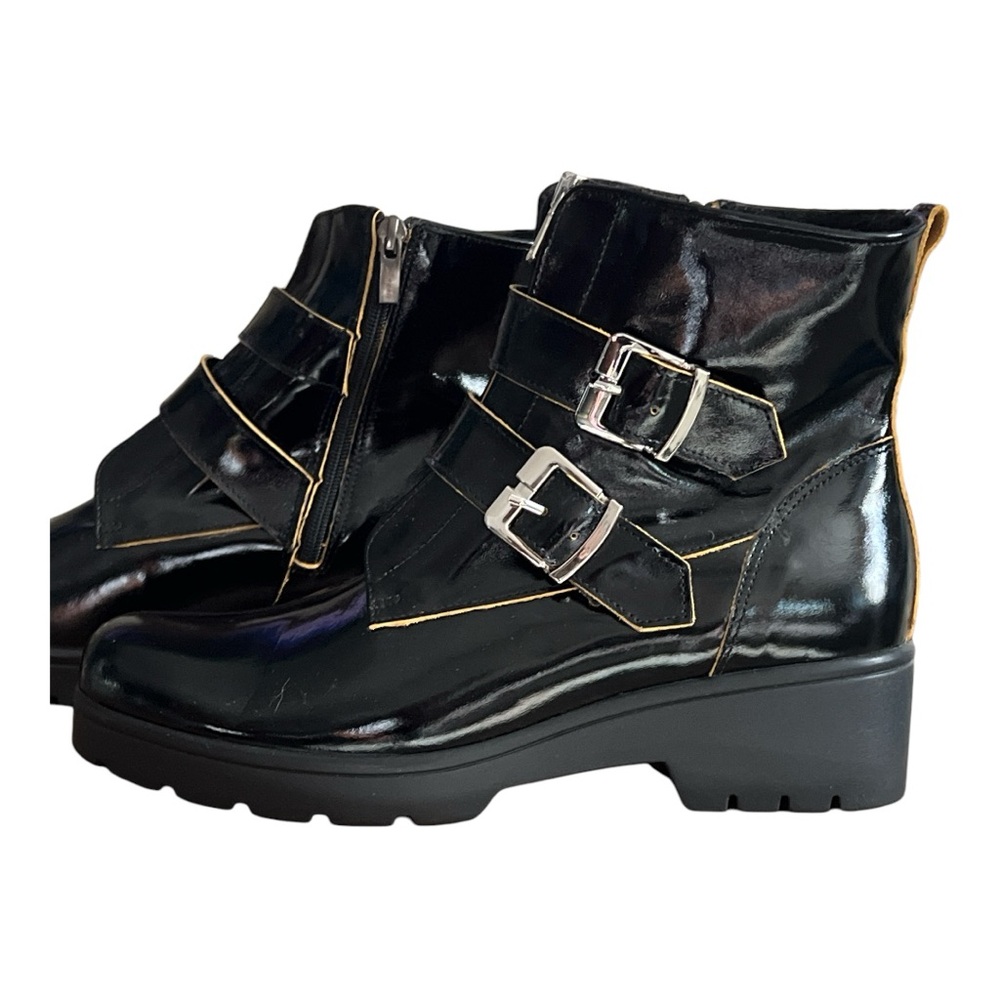 Black Patent Faux Leather Boots - Picture 4 of 8